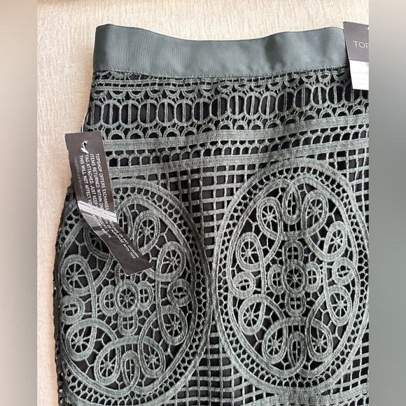 Topshop Green Lace Pencil Skirt - Picture 6 of 8